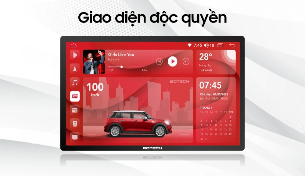 Màn hình ô tô thông minh GTS4 giao diện độc quyền