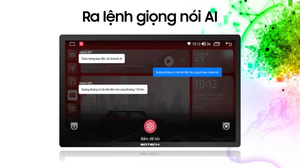 Màn hình ô tô thông minh GTS4 ra lệnh giọng nói
