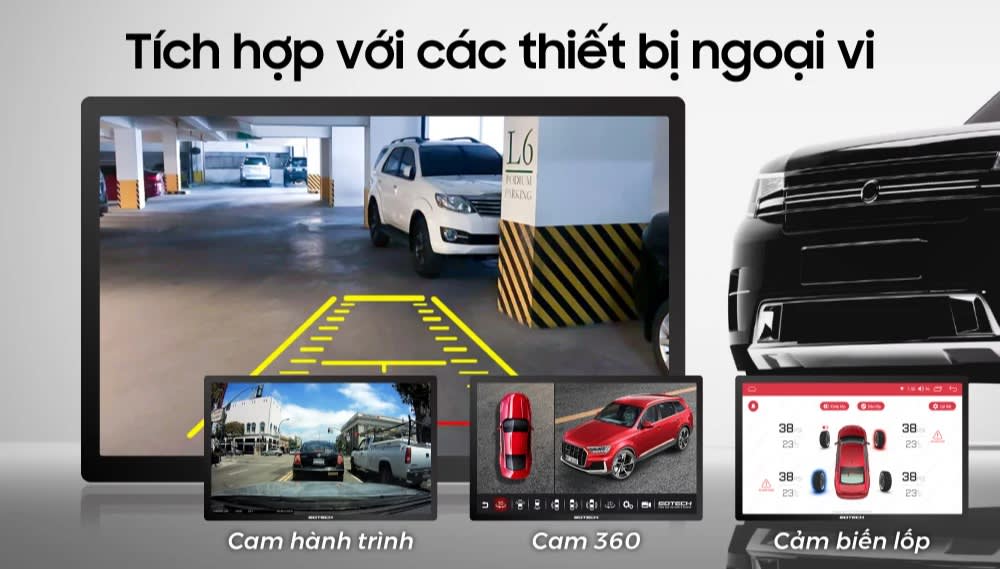Màn hình ô tô thông minh GTS4 tích hợp thiết bị ngoại vi