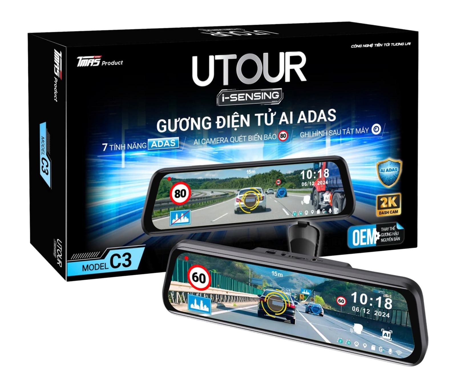 UTOUR C3 (Gương Điện Tử AI ADAS) - Camera Hành Trình - 360 Độ tại Đức Hiếu Auto - hình 1