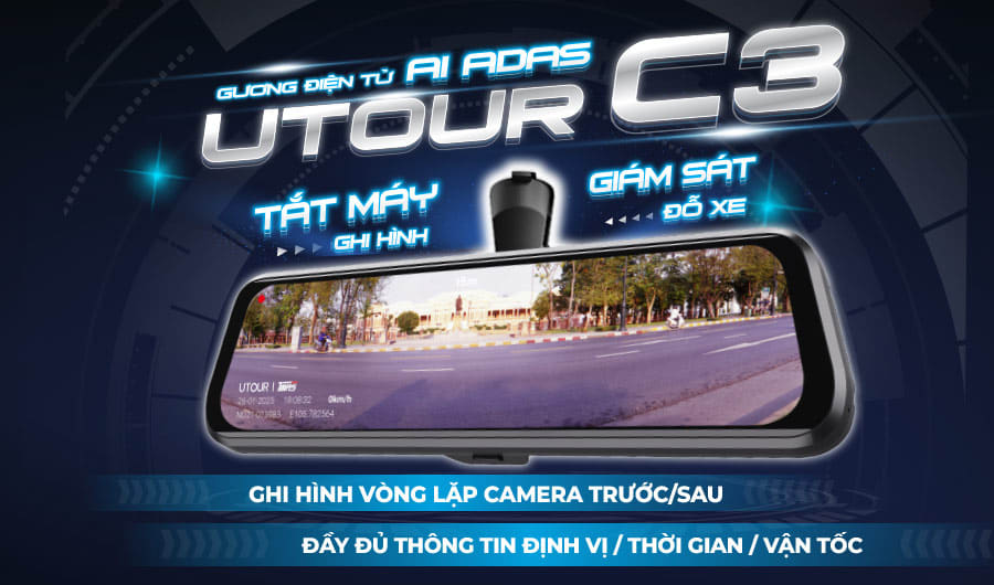 UTOUR C3 (Gương Điện Tử AI ADAS) - Camera Hành Trình - 360 Độ tại Đức Hiếu Auto - hình 4