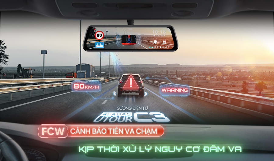 UTOUR C3 (Gương Điện Tử AI ADAS) - Camera Hành Trình - 360 Độ tại Đức Hiếu Auto - hình 5