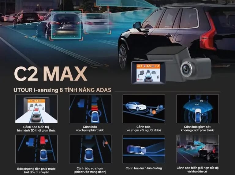 UTOUR C2 Max - Camera Hành Trình - 360 Độ tại Đức Hiếu Auto - hình 3