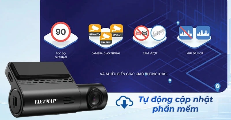 Camera hành trình Vietmap L110 tự động cập nhật phần mềm