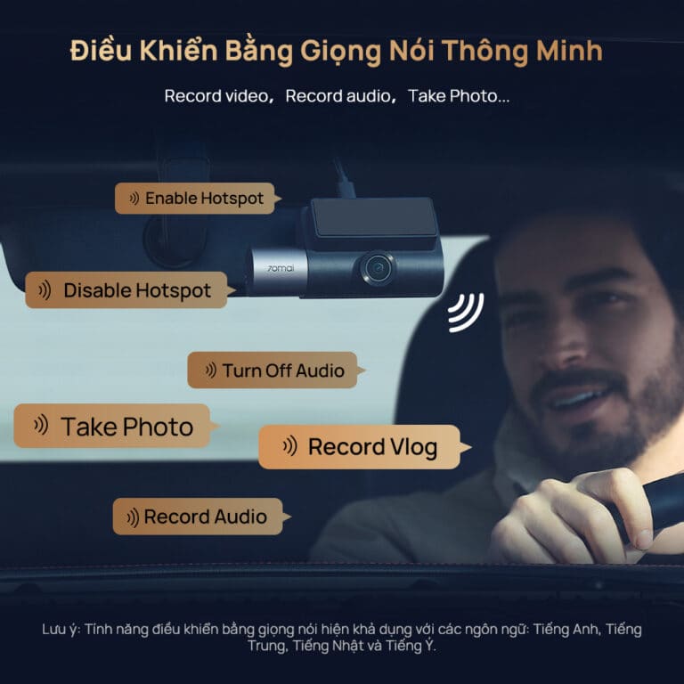 Camera hành trình 70mai T800 hỗ trợ điều khiển bằng giọng nói
