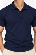 ADRIZO Navy Blue Button Polo T-Shirt thumbnail 2