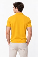 ADRIZO Yellow Button Polo T-Shirt thumbnail 4