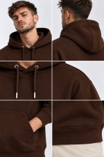 ADRIZO Chocolate Brown Men's Hoodie thumbnail 2