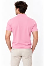 ADRIZO Baby Pink Button Polo T-Shirt thumbnail 4