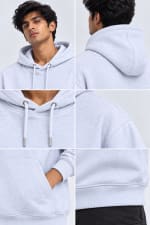 ADRIZO White Melange Men's Hoodie thumbnail 2