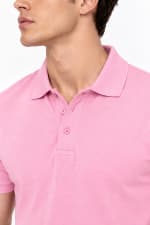 ADRIZO Baby Pink Button Polo T-Shirt thumbnail 2