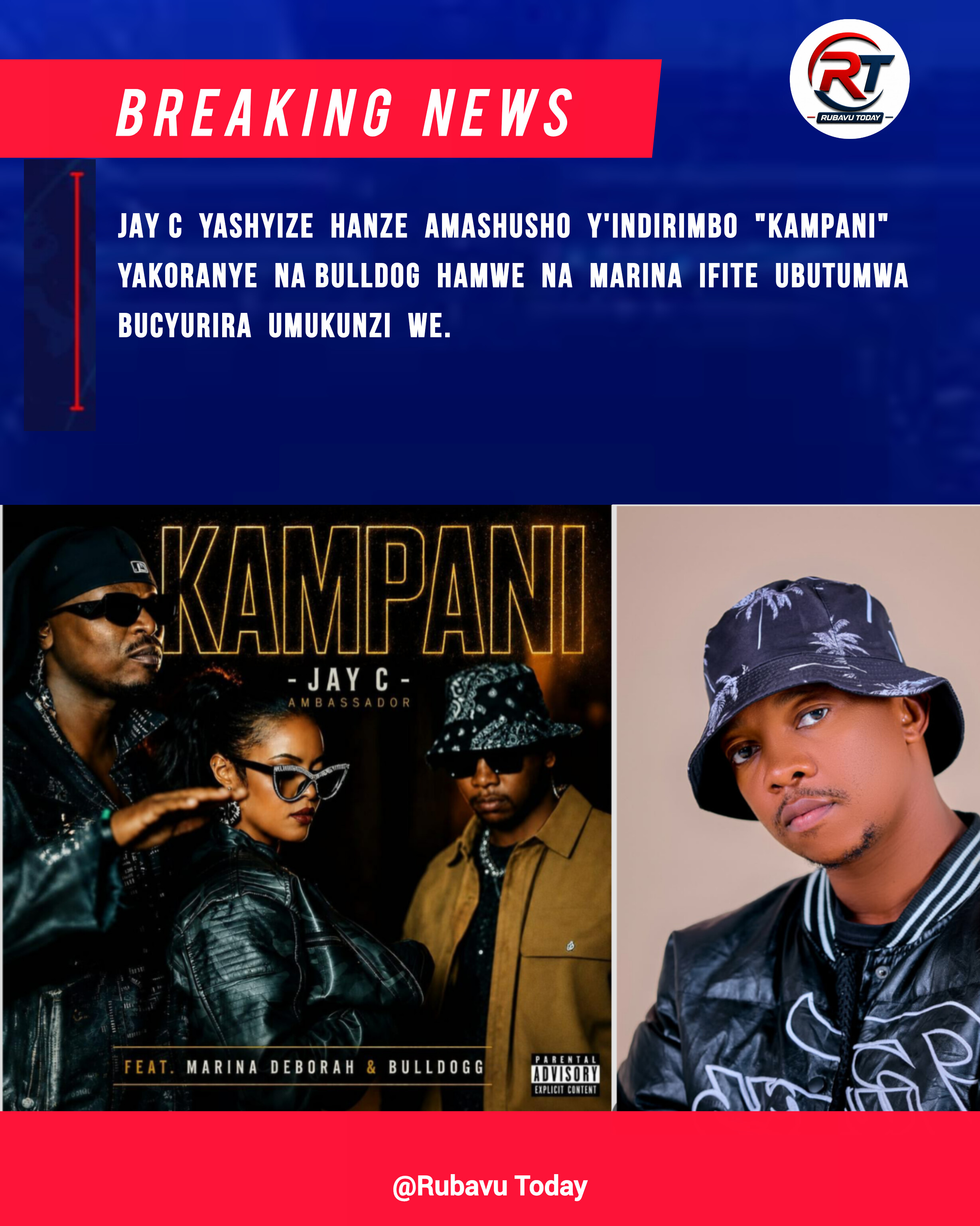 Jay C yasohoye indirimbo nshya y'urukundo 'Kampani' yakoranye na Marina na Bull Dogg