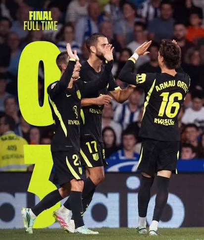 Atlético Madrid itsinze Real Sociedad 3-0 mu minota ya nyuma