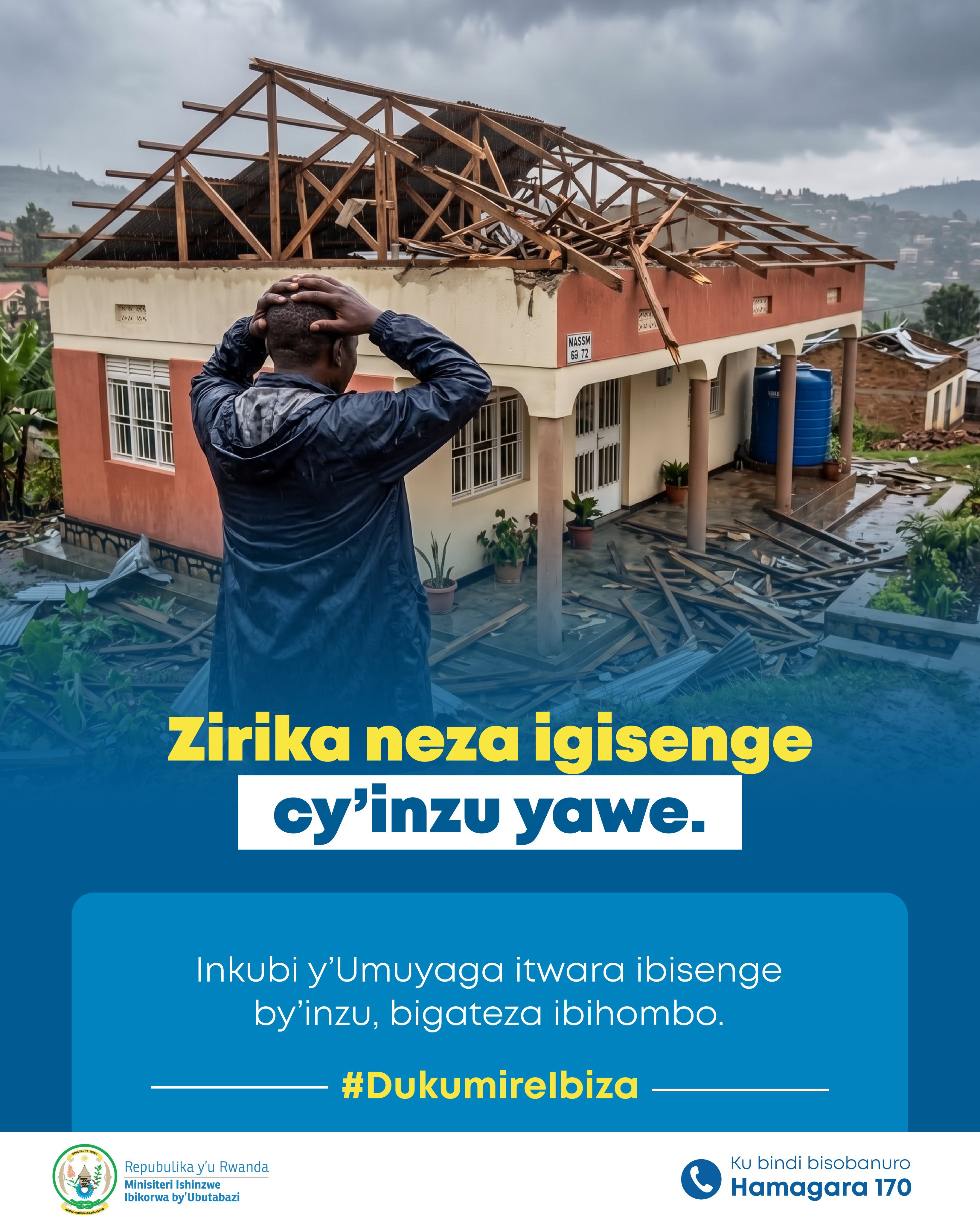 Rubavu: Abaturage bibukijwe kugenzura niba ibisenge by’inzu zabo biziritse neza photo