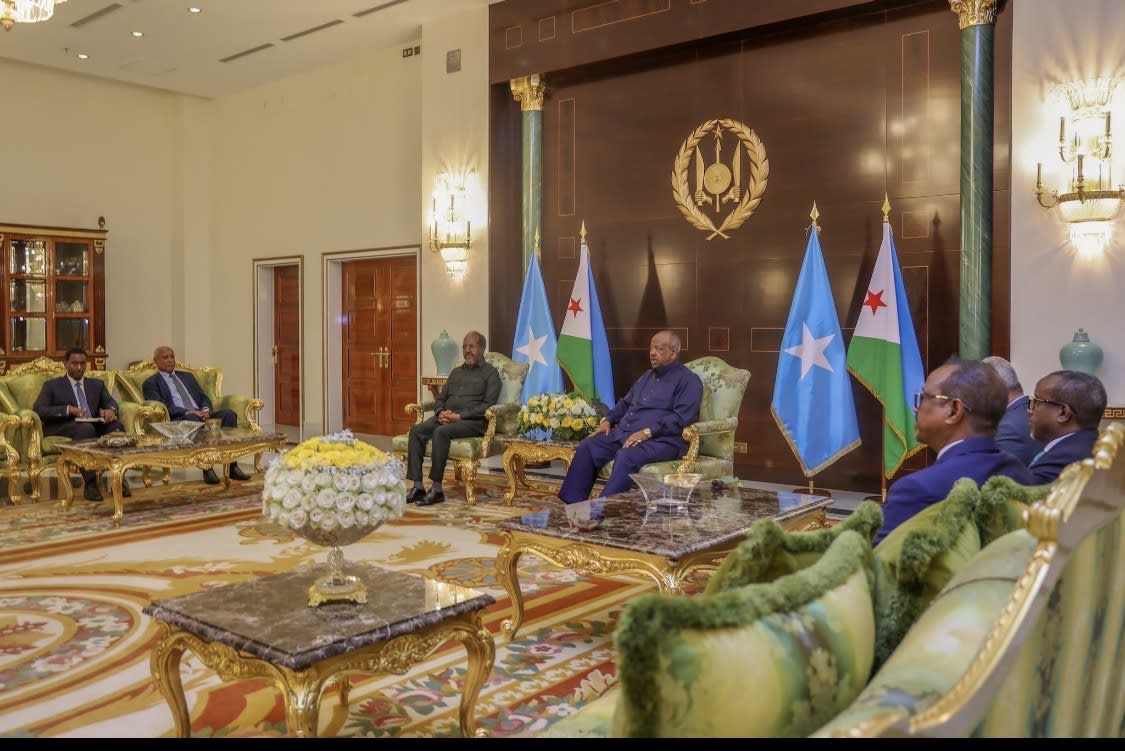 President Hassan Sheikh yageze i Djibouti, agirana ibiganiro na Perezida Guelleh photo 1