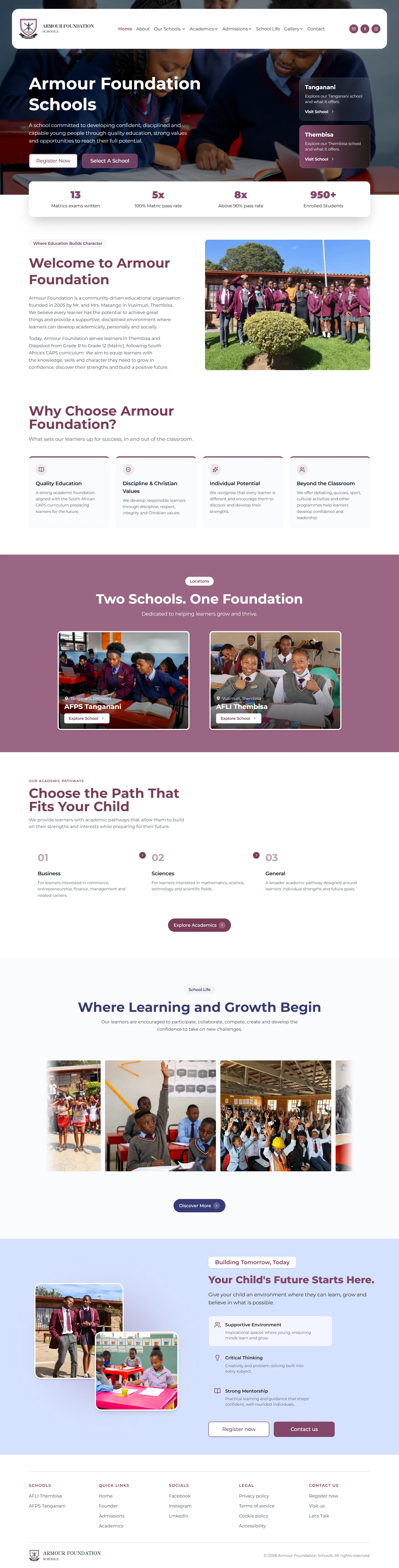 Armour Foundation school website