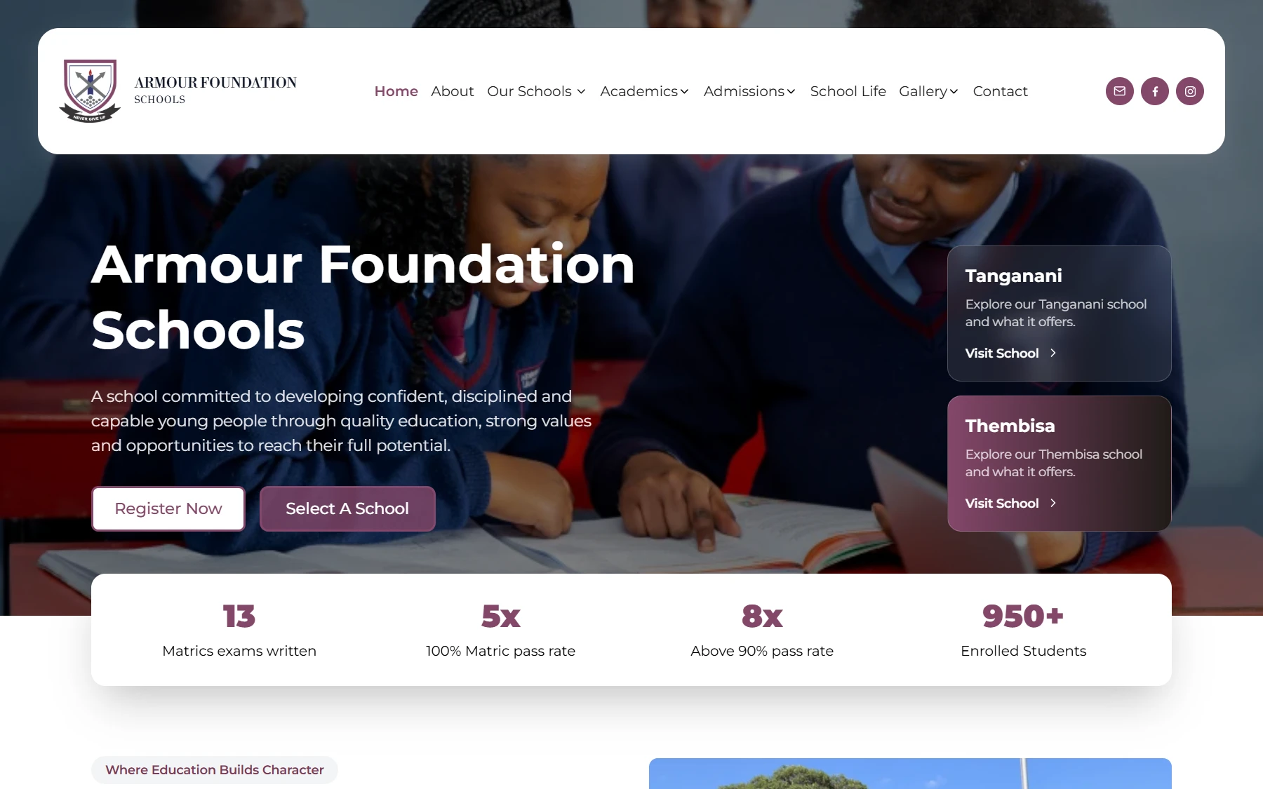 Revamped Armour Foundation website