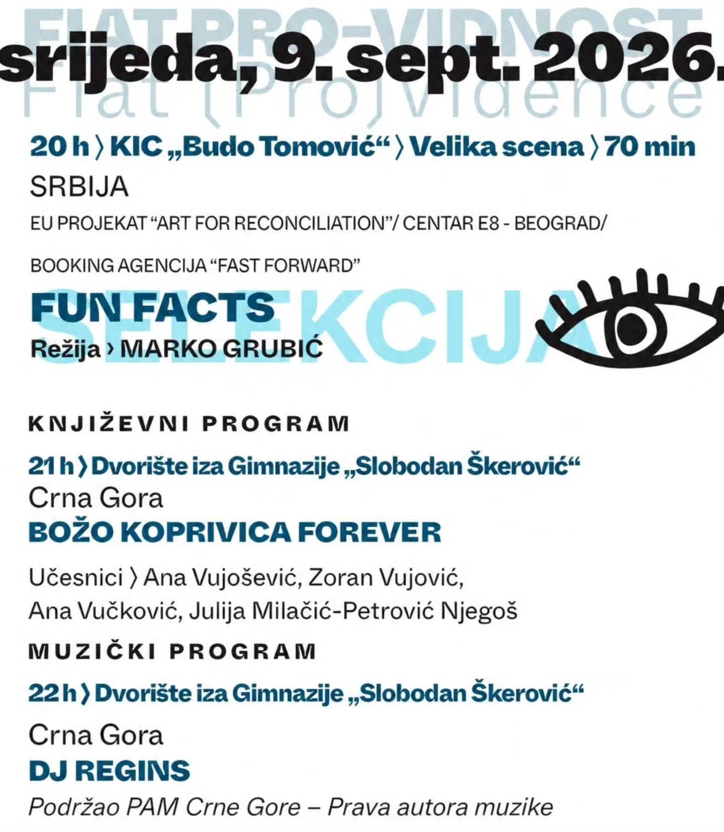 FIAT 41 večeras: „Fun Facts“, program posvećen Božu Koprivici i DJ Rex Regis