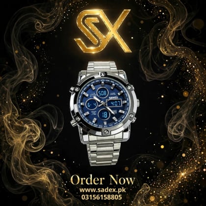 SKMEI Dual Time Analog Digital Watch With Blue Dial