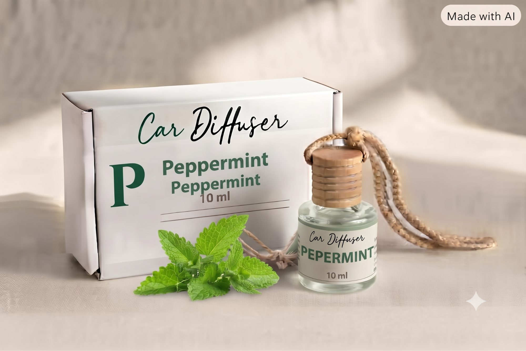 Peppermint Car Diffuser 10ml by Urban Sansaar